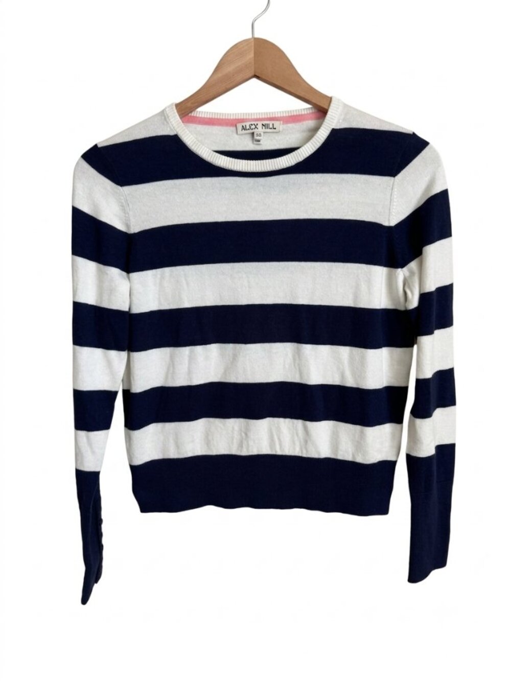 Alex Mill Striped Knit Top in Navy, White & Pink